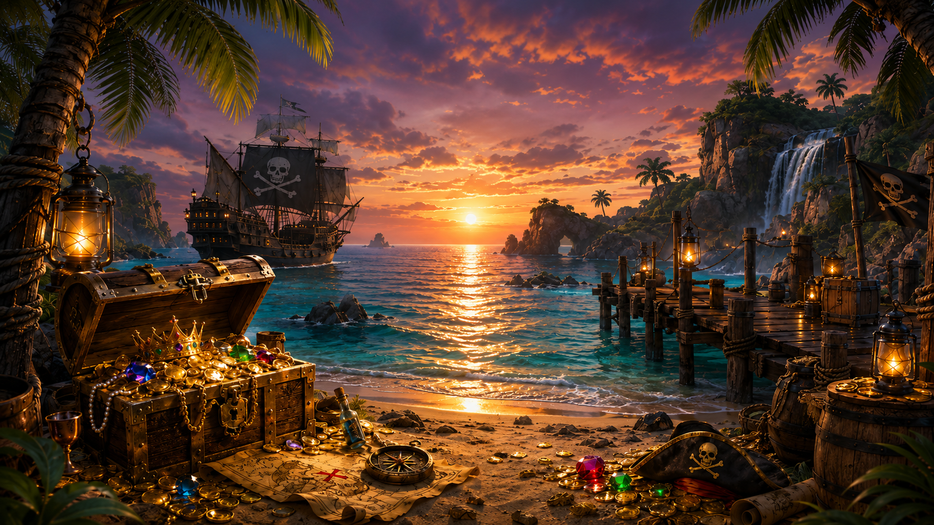 Pirate Treasure Cove theme preview
